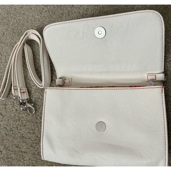 Grace Adele Scentsy Crossbody/Clutch Ivory & Orange Patent NWOT - Picture 2 of 15